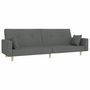 Voir la diapositive 4 : VIDAXL Canape-lit a 2 places avec repose-pied gris fonce tissu