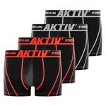 FREEGUN Lot de 4 boxers en coton homme Aktiv. Coloris disponibles : Noir