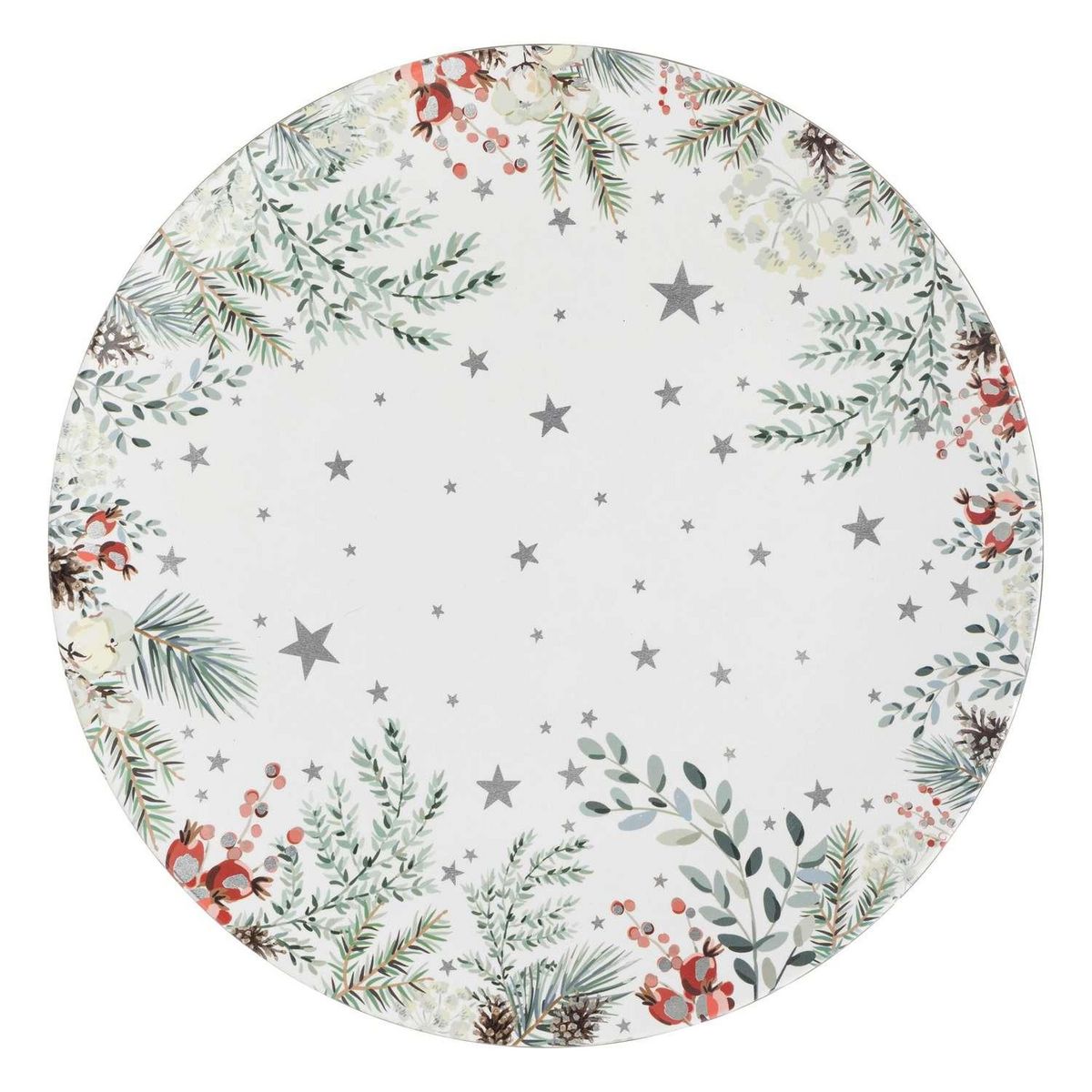 ATMOSPHERA Lot de 12 dessous d'assiette Branches Diam 33 cm - Multicolore