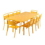 CONCEPT USINE Ensemble table de jardin 234 cm et 10 chaises jaune BERGAME