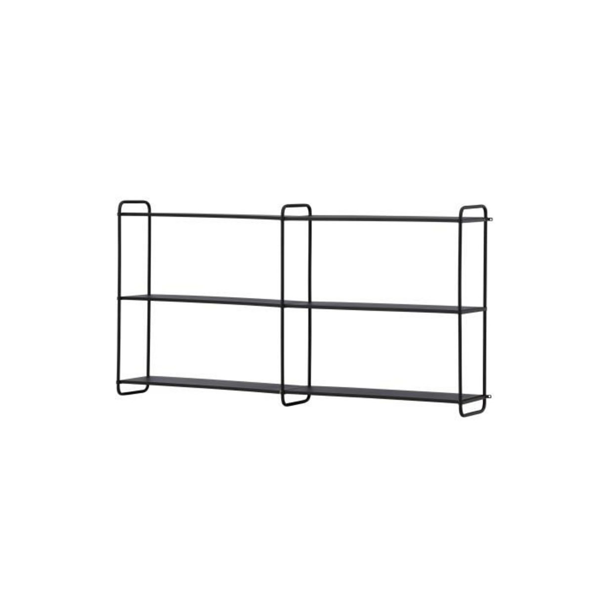 Paris Prix Étagère Murale en Métal  Lyon  122cm Noir