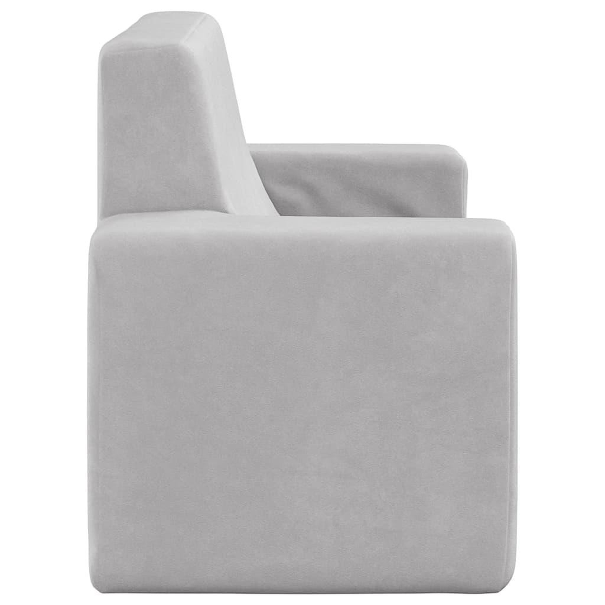 Voir la diapositive 4 : VIDAXL Canape pour enfants a 2 places Gris clair Peluche douce