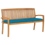 Voir la diapositive 1 : VIDAXL Banc de jardin empilable et coussin 159 cm Bois de teck massif