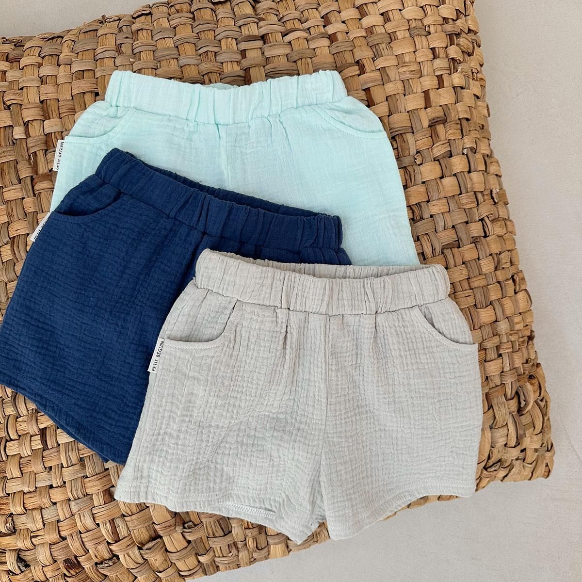 Petit Béguin Short bébé en gaze de coton Dahlia