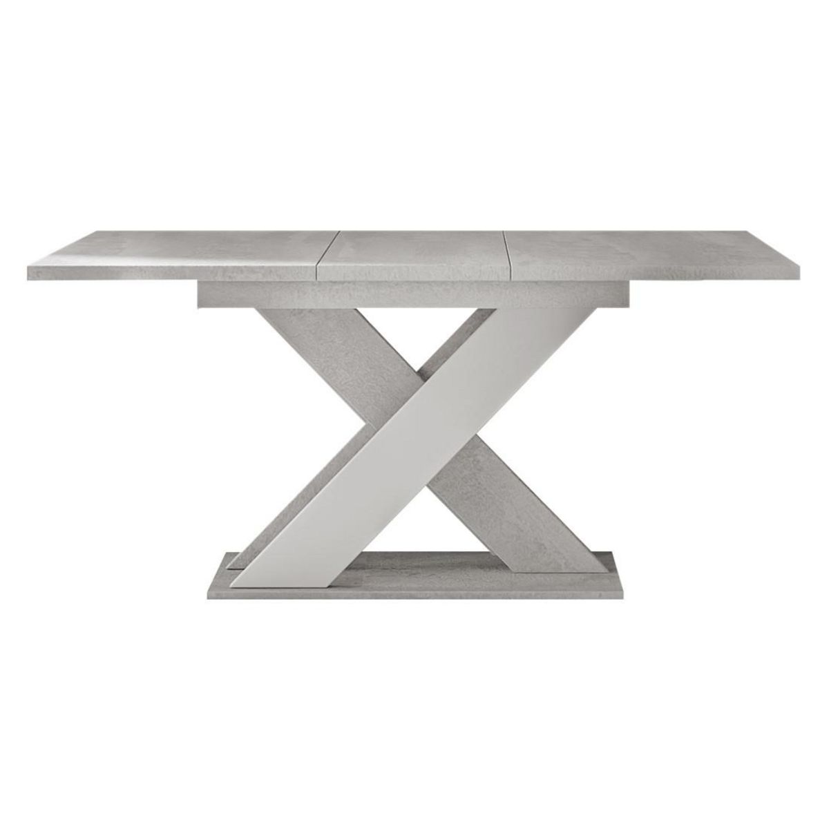 BEST MOBILIER Tosca - table à manger extensible - gris et blanc - 4 à 6 personnes