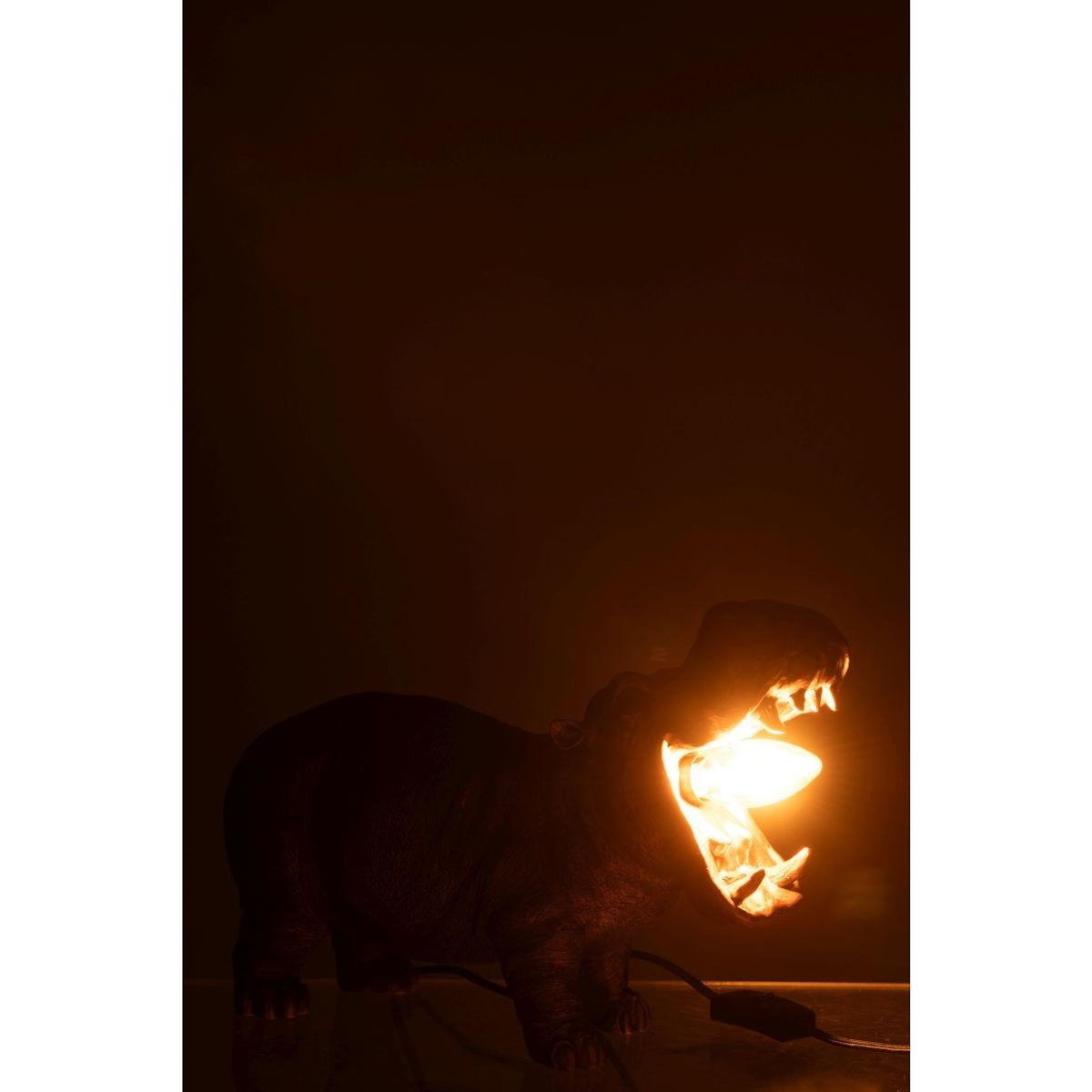 Paris Prix Lampe à Poser en Résine  Hippopotame  37cm Cuivre