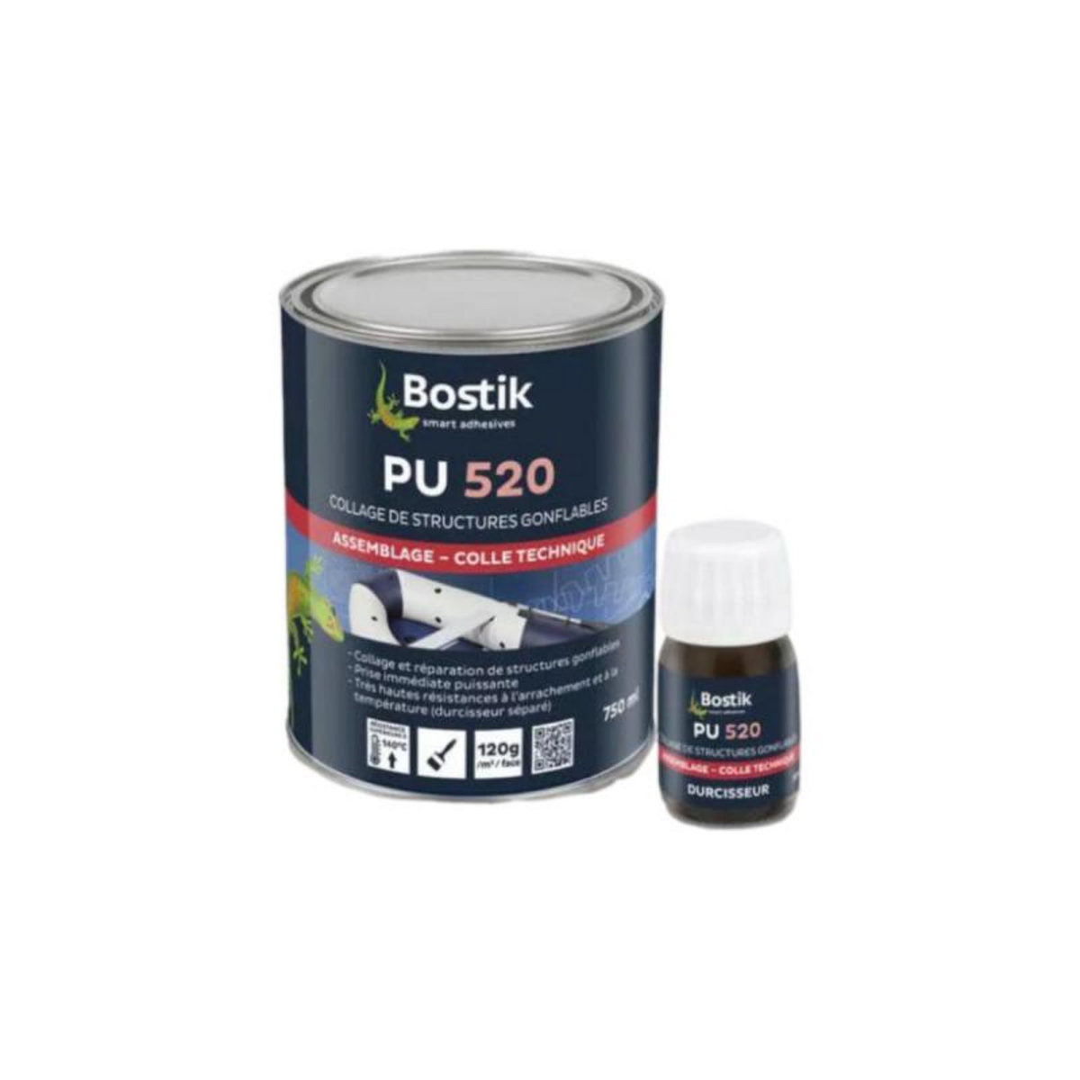 Bostik Colle polyuréthane PU 520 + durcisseur BOSTIK 750 ml