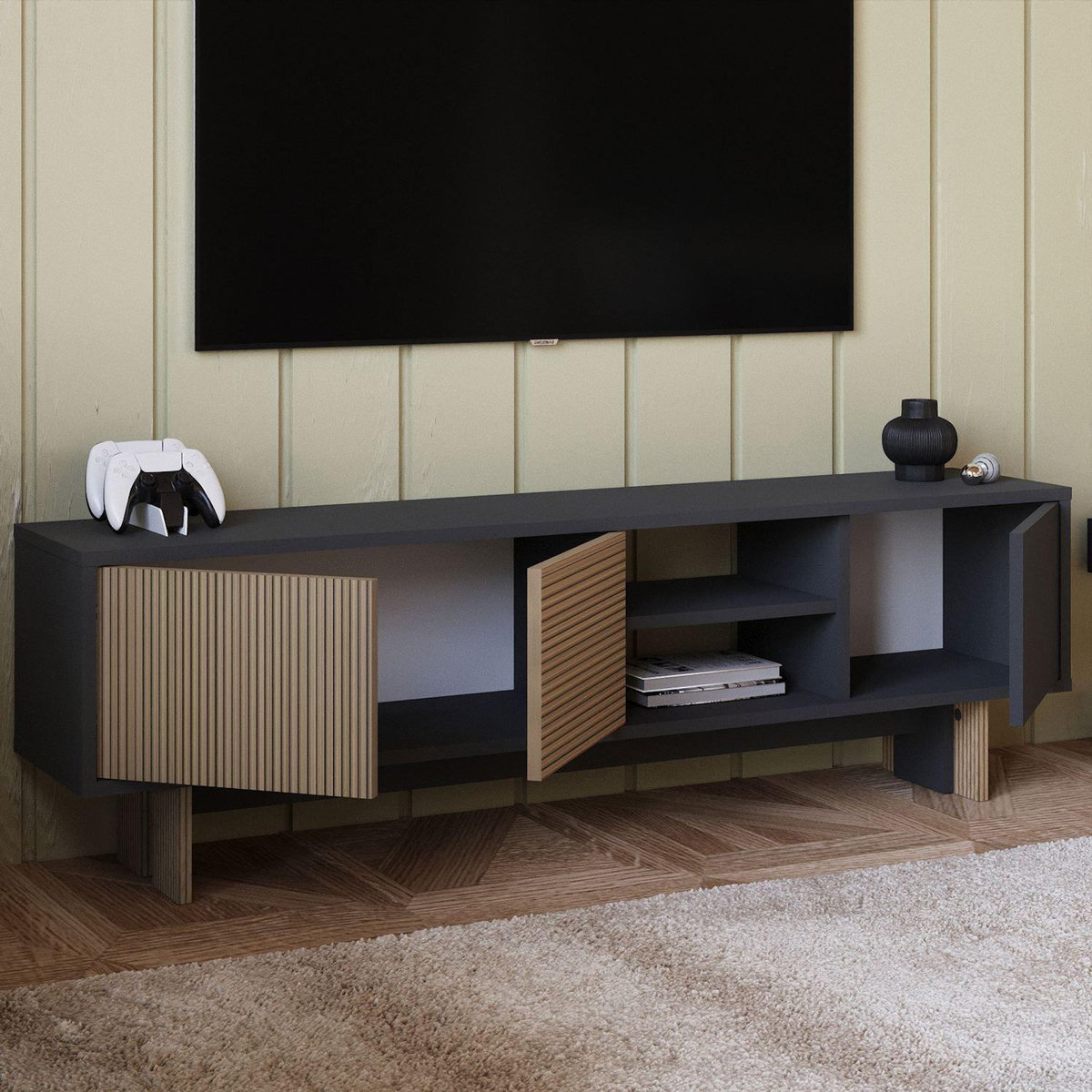 Habitat et Jardin Meuble TV en bois  Ravello  - 150 x 30 x 45 cm - Marron