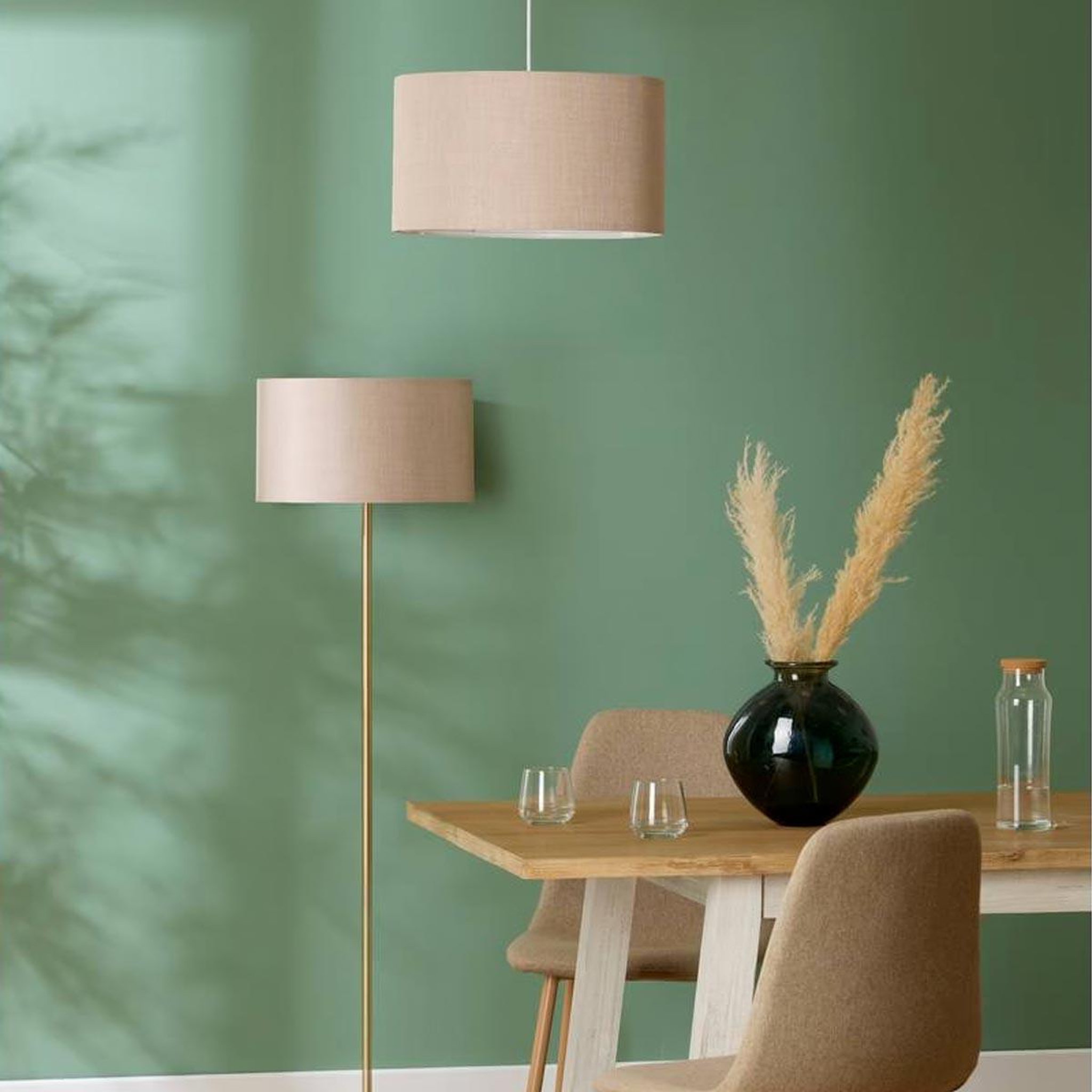 Voir la diapositive 5 : ATMOSPHERA Abat jour en lin  beline  40cm beige