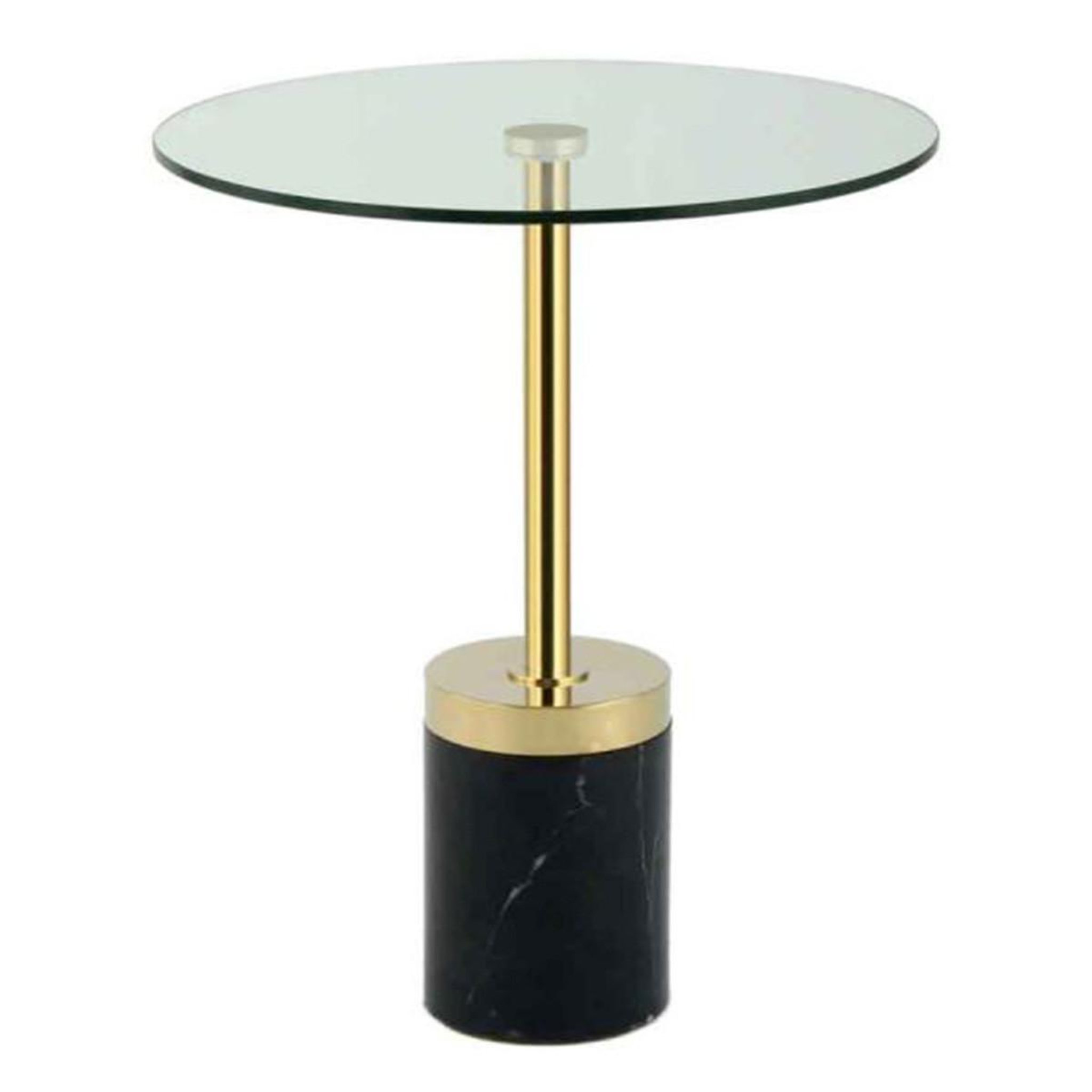 Paris Prix Table d'appoint en marbre  lana  53cm or & noir
