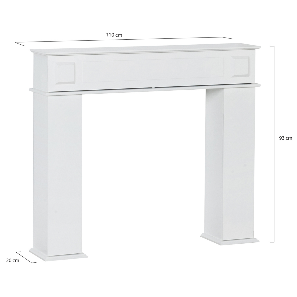 ID MARKET Console manteau de cheminée décorative avec rangements