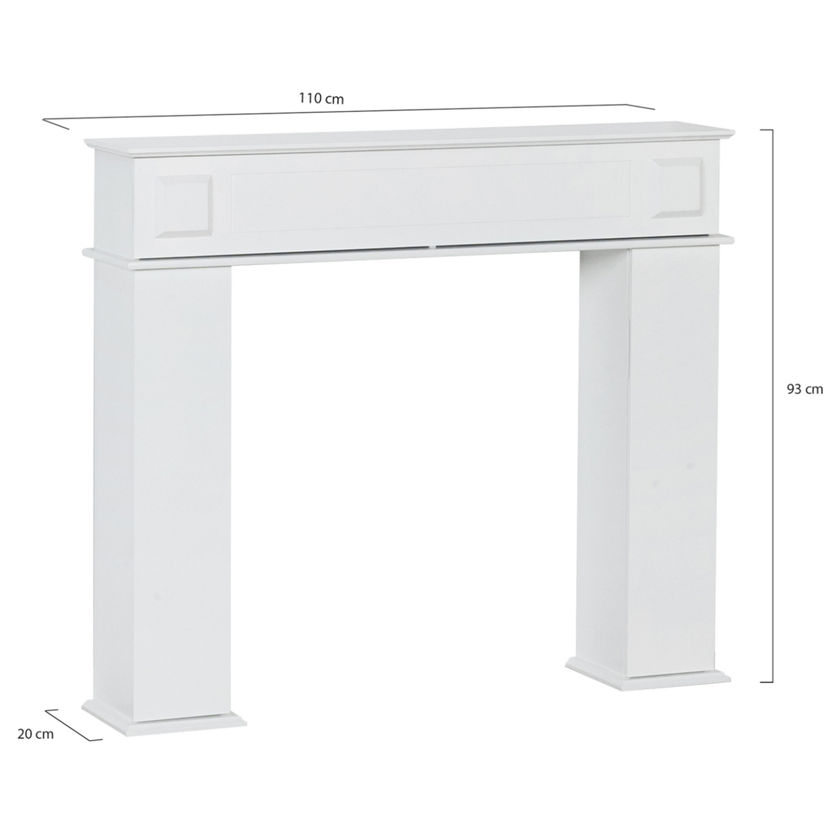 ID MARKET Console manteau de cheminée décorative avec rangements