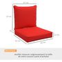 Voir la diapositive 3 : OUTSUNNY Lot de 2 coussins matelas assise dossier pour chaise de jardin fauteuil polyester rouge