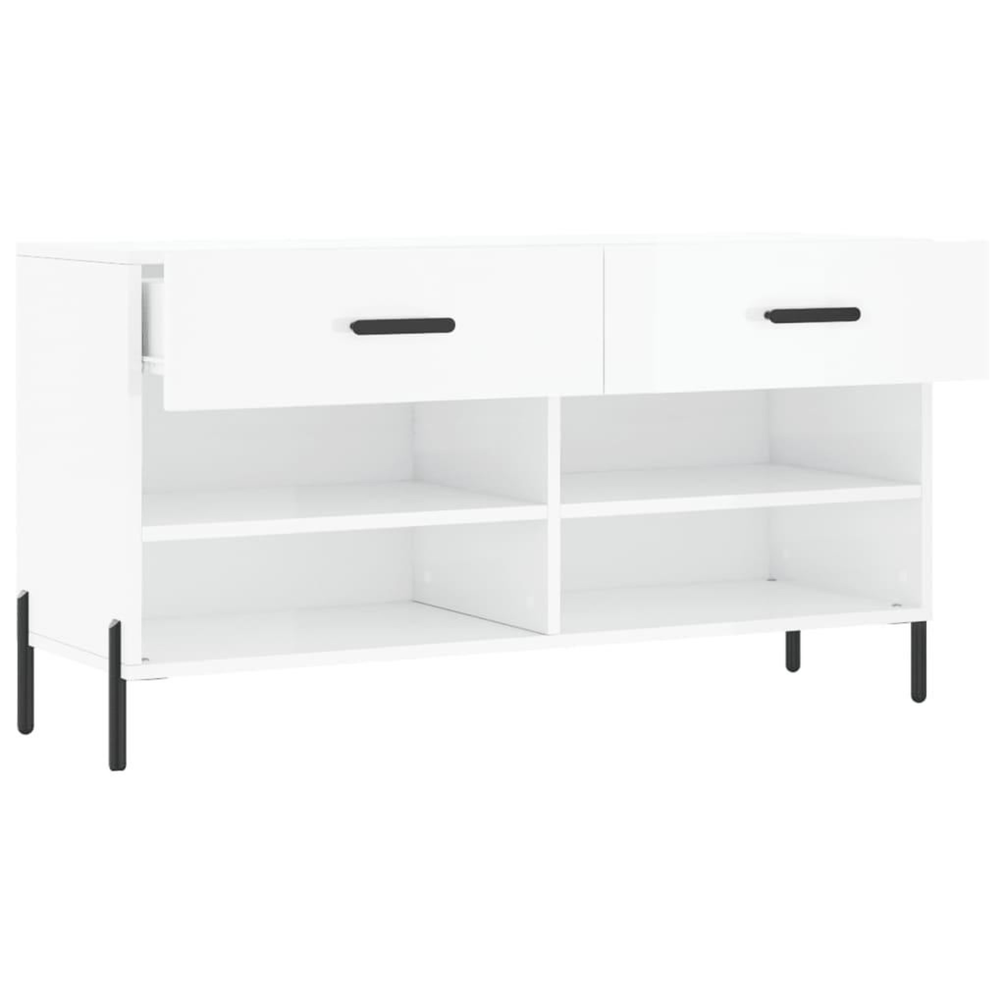Voir la diapositive 5 : VIDAXL Banc a chaussures blanc brillant 102x35x55 cm bois d'ingenierie