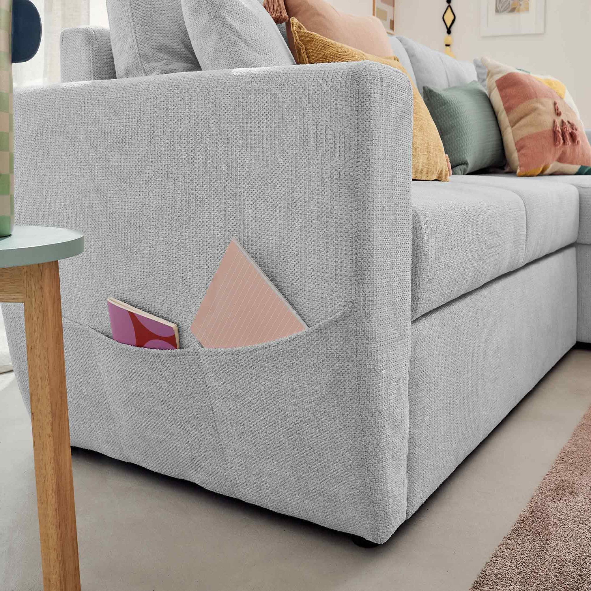 Voir la diapositive 4 : BEST MOBILIER Astoria - canapé d'angle réversible 4 places - convertible avec coffre - en tissu texturé