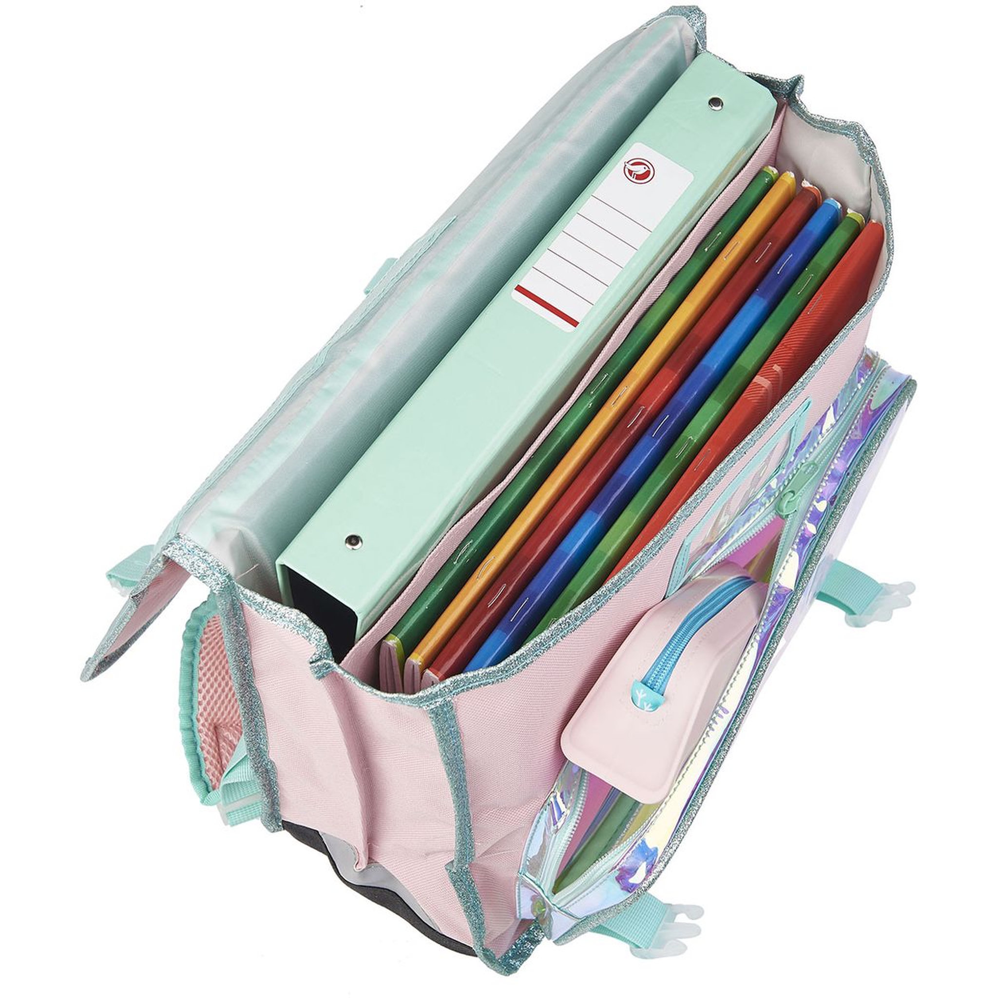 Voir la diapositive 5 : VIQUEL Cartable 38 cm CP/CE1/CE2 rose et bleu LICORNE 
