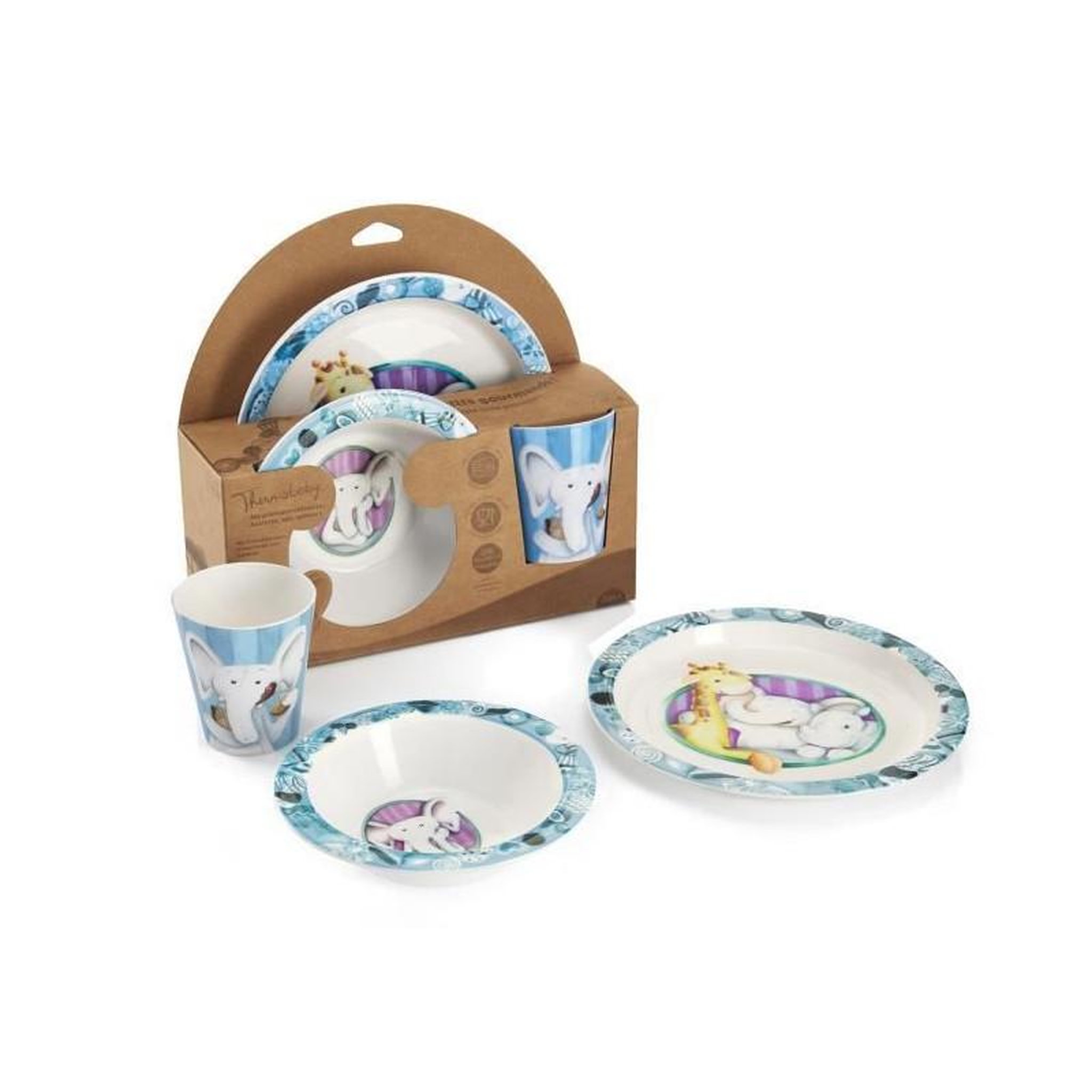Voir la diapositive 5 : THERMOBABY Rehausseur de chaise pour enfant + Boîtes de conservation + Coffret vaisselle micro-ondes + Bavoir semi-rigide