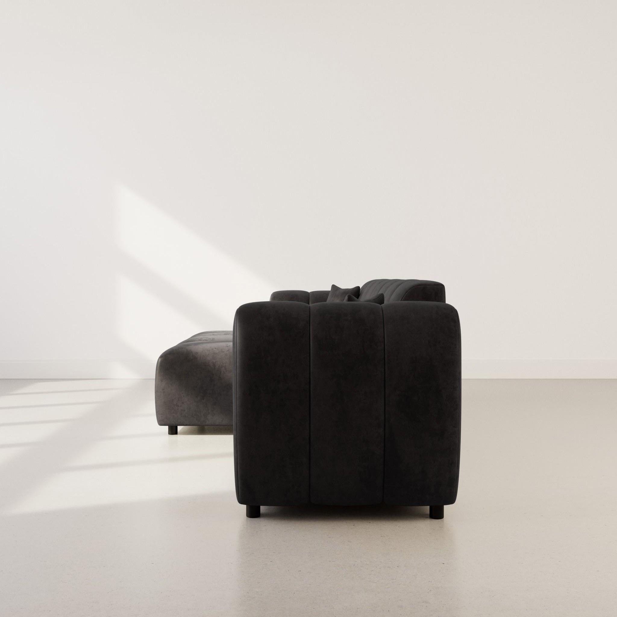 Voir la diapositive 6 : BEST MOBILIER Curtis - canapé d'angle gauche 4 places en simili
