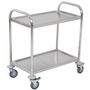 Voir la diapositive 3 : HOMCOM Chariot de service desserte de cuisine à roulettes 2 étagères / 3 étagères acier inox. Chromé