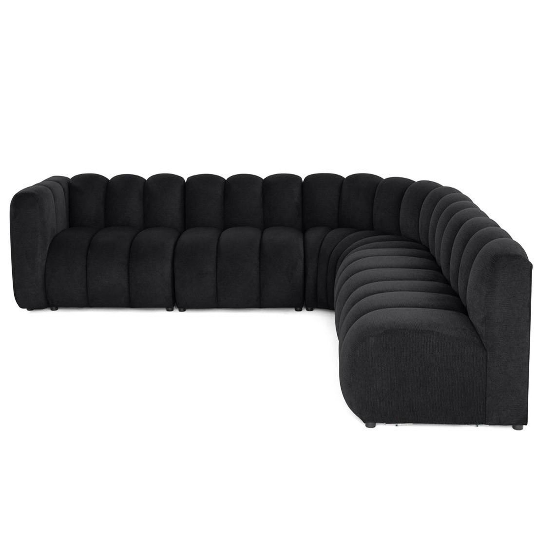 Voir la diapositive 1 : LISA DESIGN Debbie - canapé modulable d'angle droit 5 places en tissu texturé