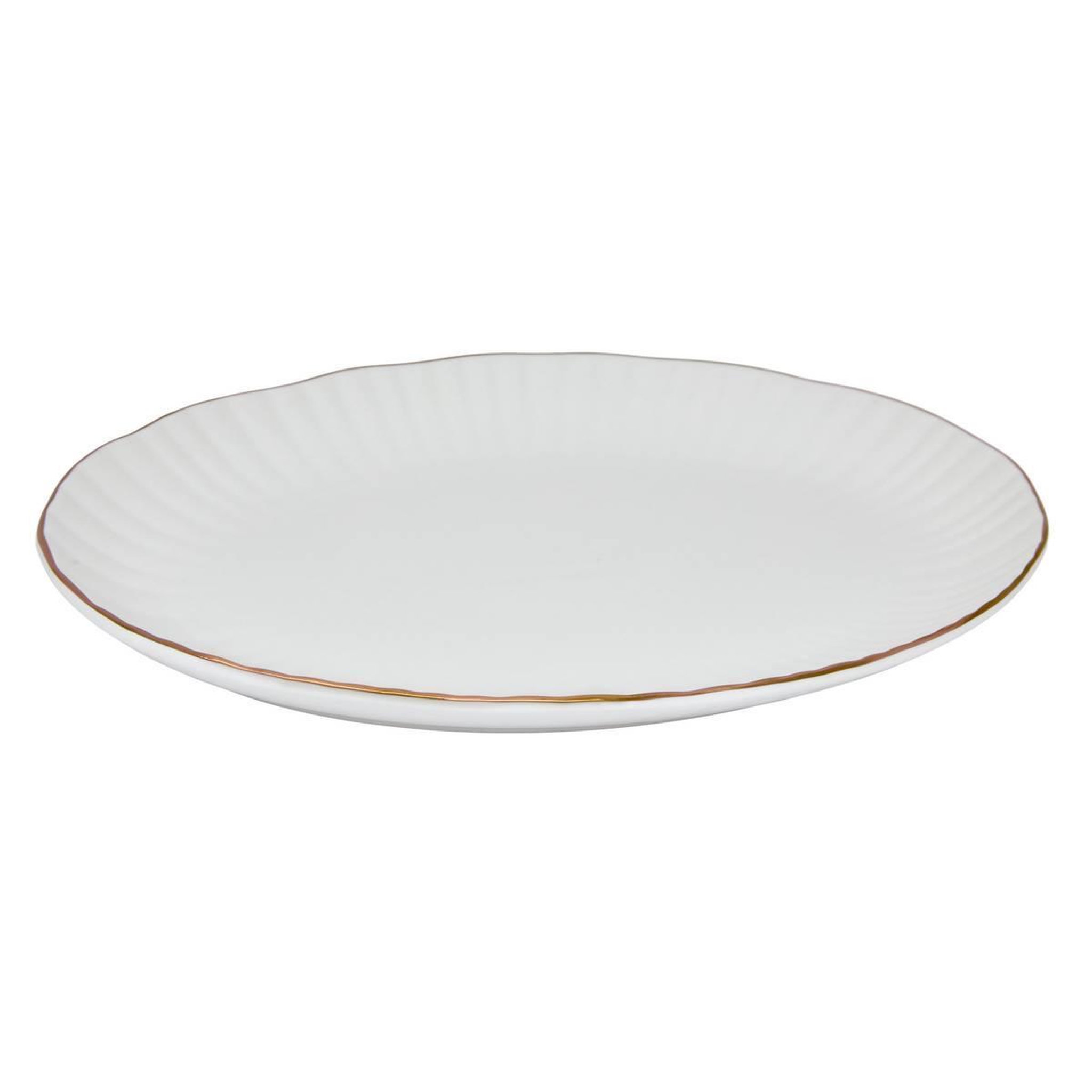 SECRET DE GOURMET Plat de Présentation en Porcelaine  Daphné  31cm Blanc
