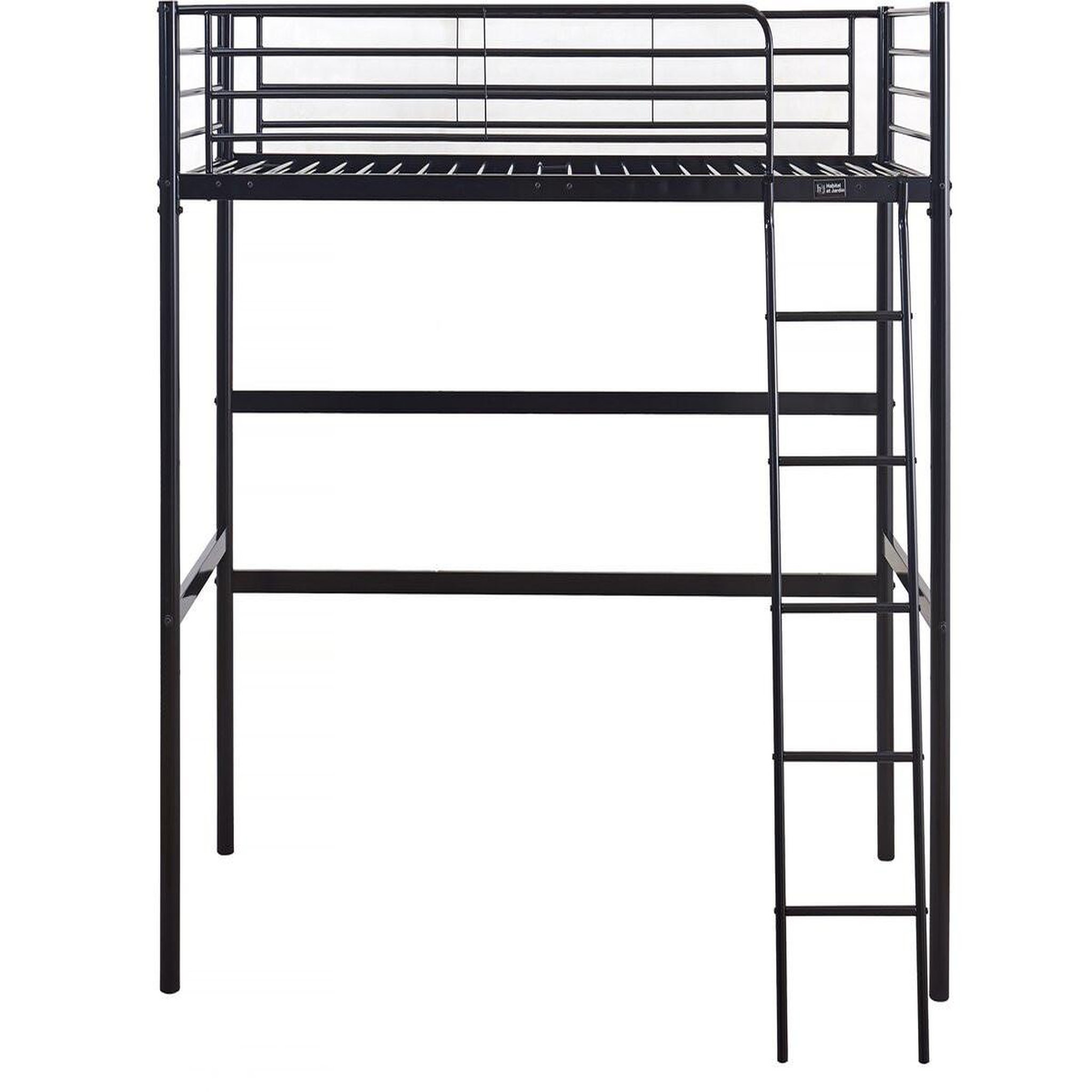 Voir la diapositive 4 : Habitat et Jardin Lit mezzanine en métal  alora  - 90 x 190 cm - noir