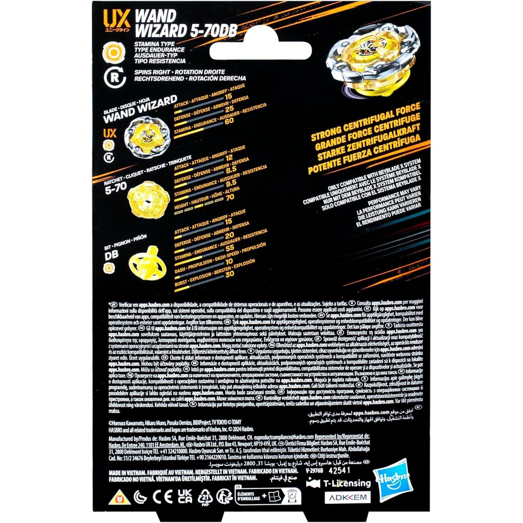 Voir la diapositive 6 : HASBRO Beyblade Wand Wizard 5-70DB UX Kit de démarrage