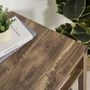 Voir la diapositive 5 : HOMCOM Bureau design industriel grand plateau 2 niches métal noir panneaux particules imitation bois veinage marron