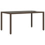 Voir la diapositive 2 : VIDAXL Table de jardin avec dessus en verre marron resine tressee