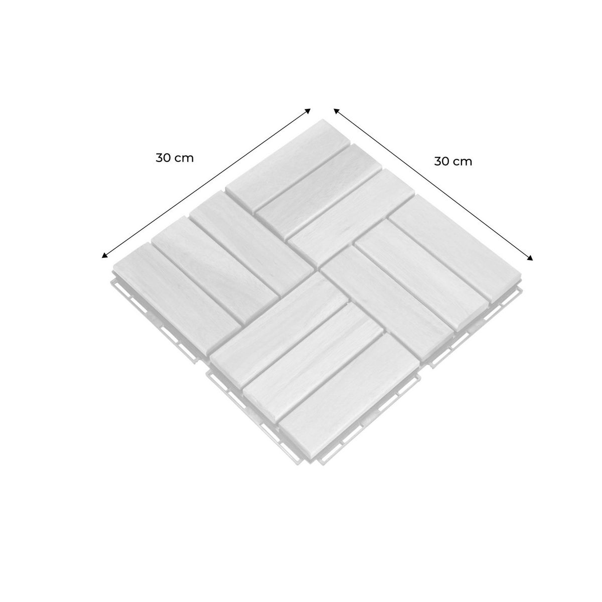 SWEEEK Dalles de terrasses 30 x 30cm en bois d'acacia, motif carré, clipsables