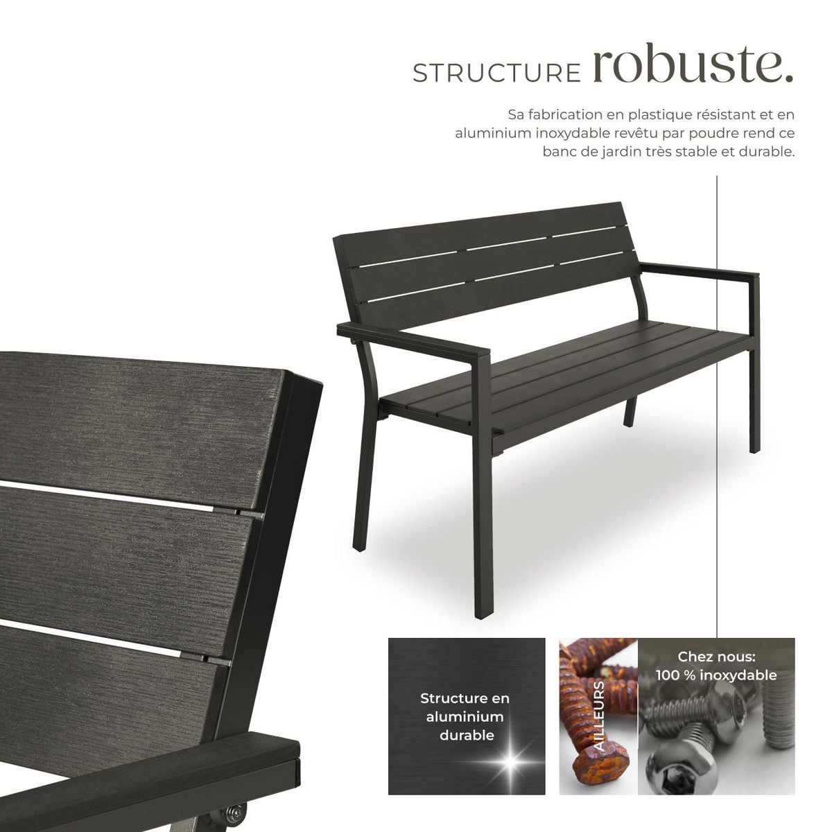 tectake Banc de jardin 2 places