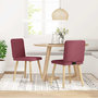 Voir la diapositive 2 : VIDAXL Chaises a manger lot de 2 rouge bordeaux tissu