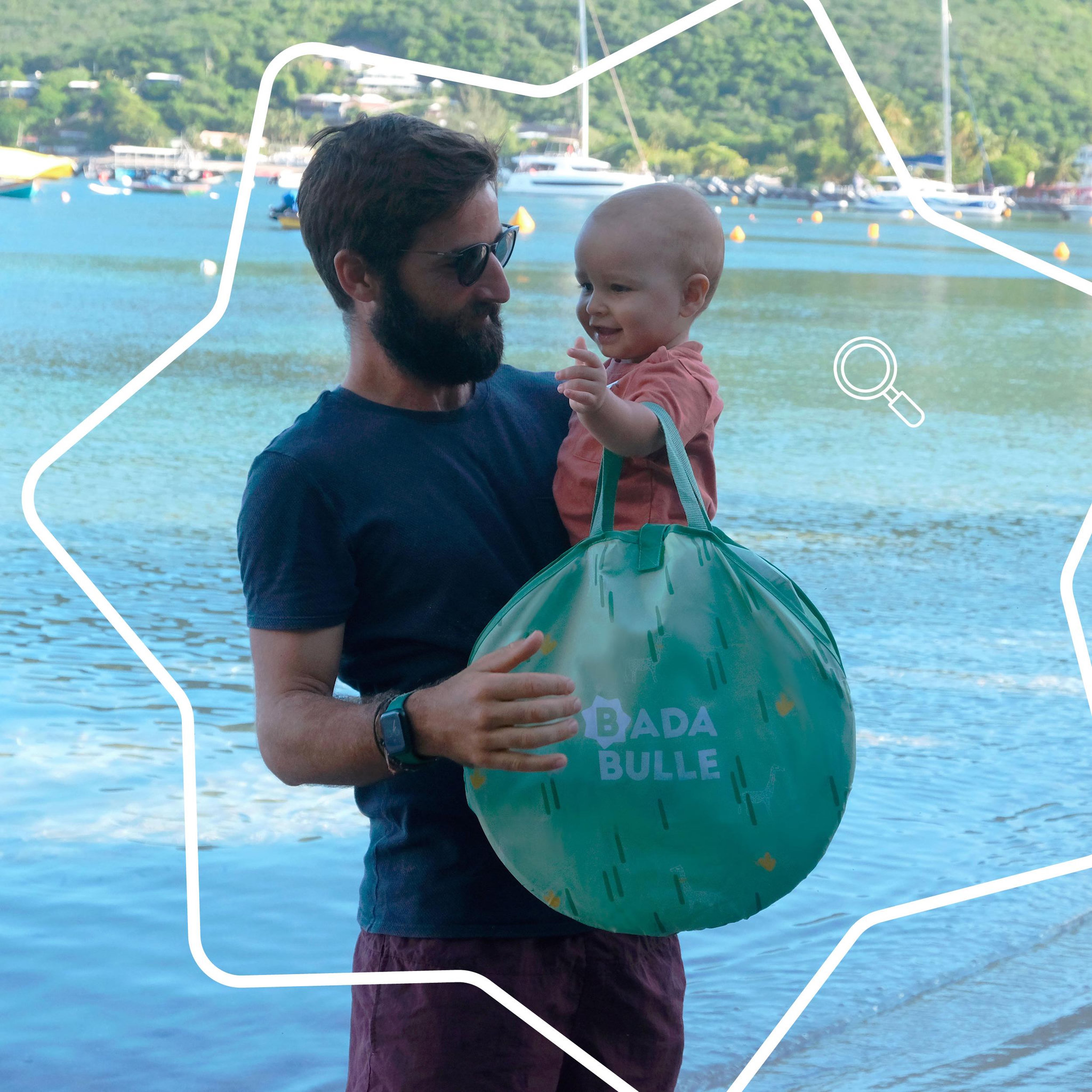 Voir la diapositive 5 : BADABULLE Tente anti-uv pour enfant badabulle - système pop-up - protection fps 50+