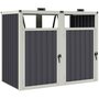 Voir la diapositive 1 : OUTSUNNY Abri poubelles double - cache poubelles 2 x 240L - portes, couvercles - tôle acier ondulé blanc gris