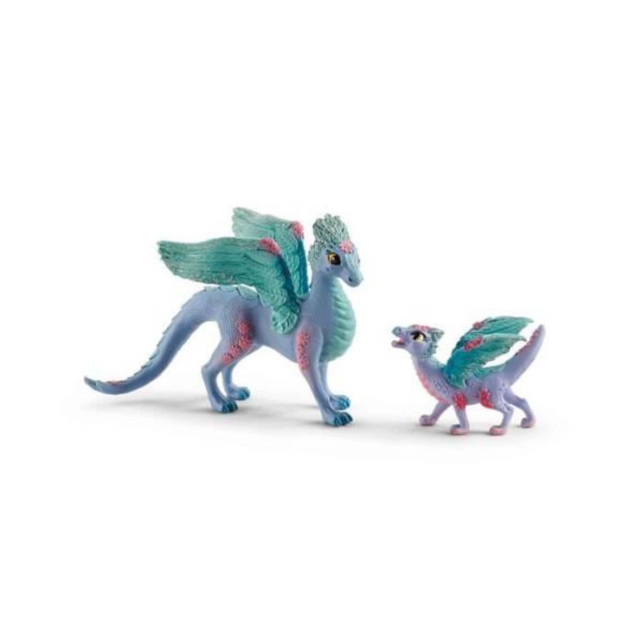 Schleich Figurines dragon fleuri avec son petit, coffret schleich 70592 bayala, des 5 ans