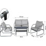 Voir la diapositive 3 : Habitat et Jardin Salon de jardin en métal avec coussins  Sora  - 4 places - Gris