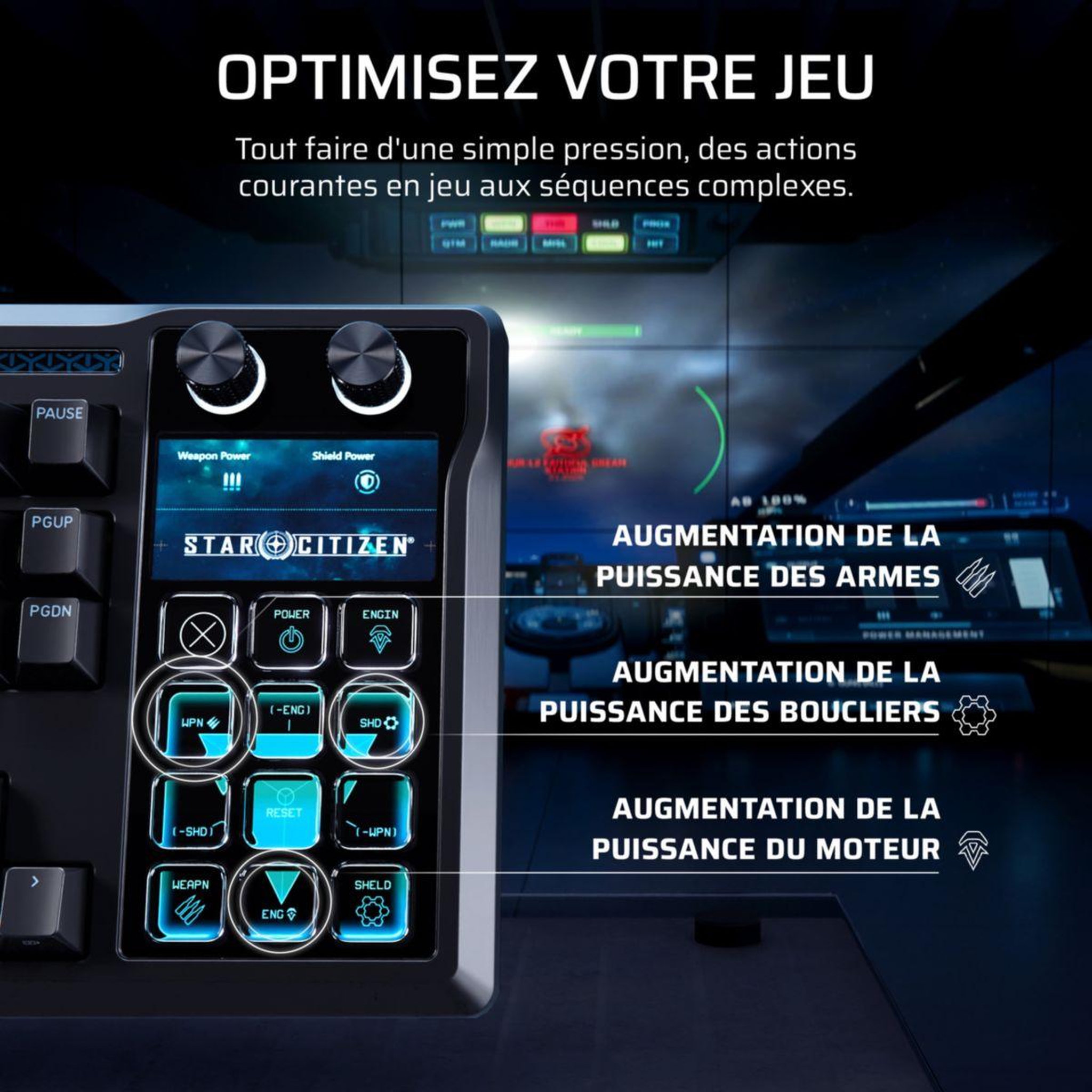Voir la diapositive 3 : Corsair Clavier gamer galleon 100 sd intégré stream deck