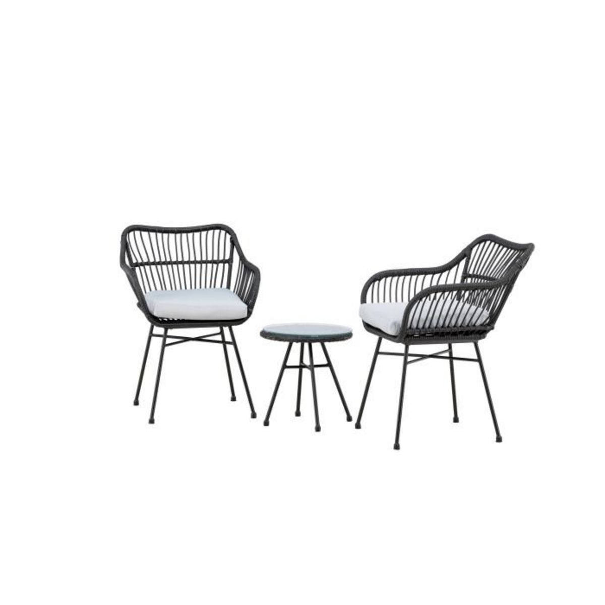 Paris Prix Salon de Jardin  Viga  81cm Noir