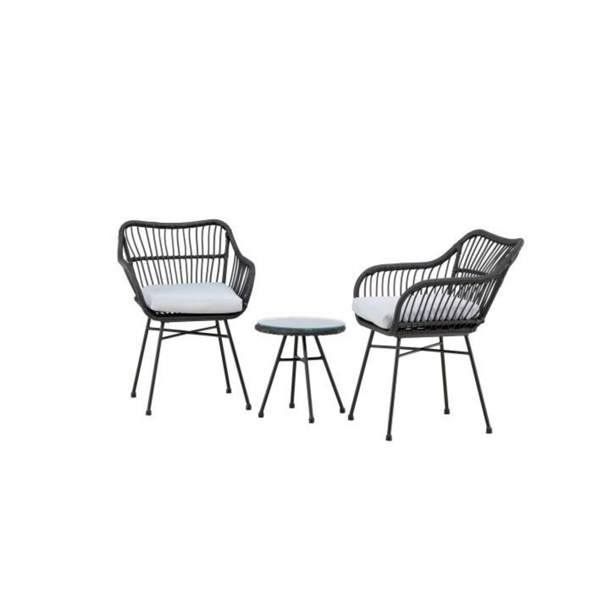 Paris Prix Salon de Jardin  Viga  81cm Noir