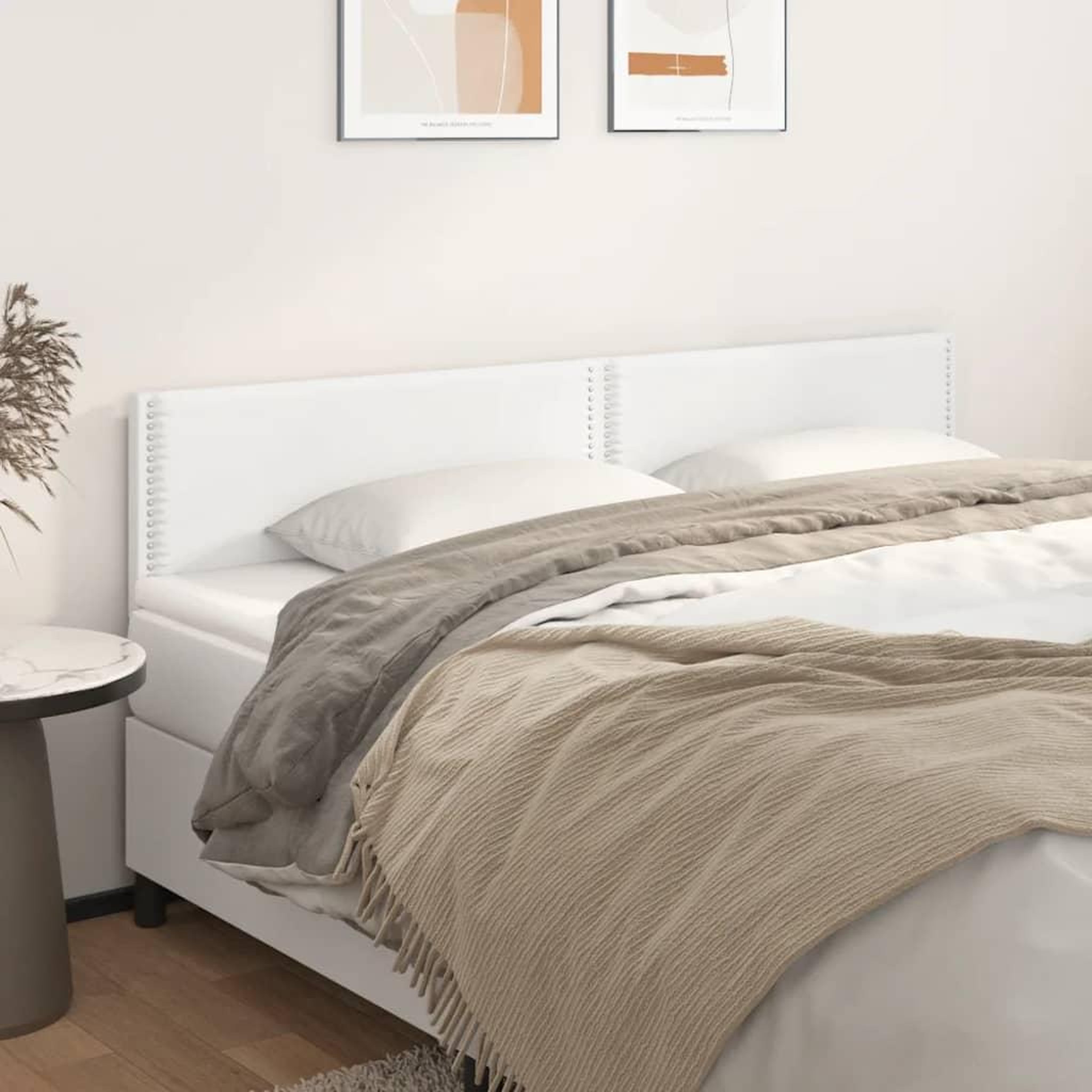 Voir la diapositive 1 : VIDAXL Tetes de lit 2 pcs Blanc 90x5x78/88 cm Similicuir