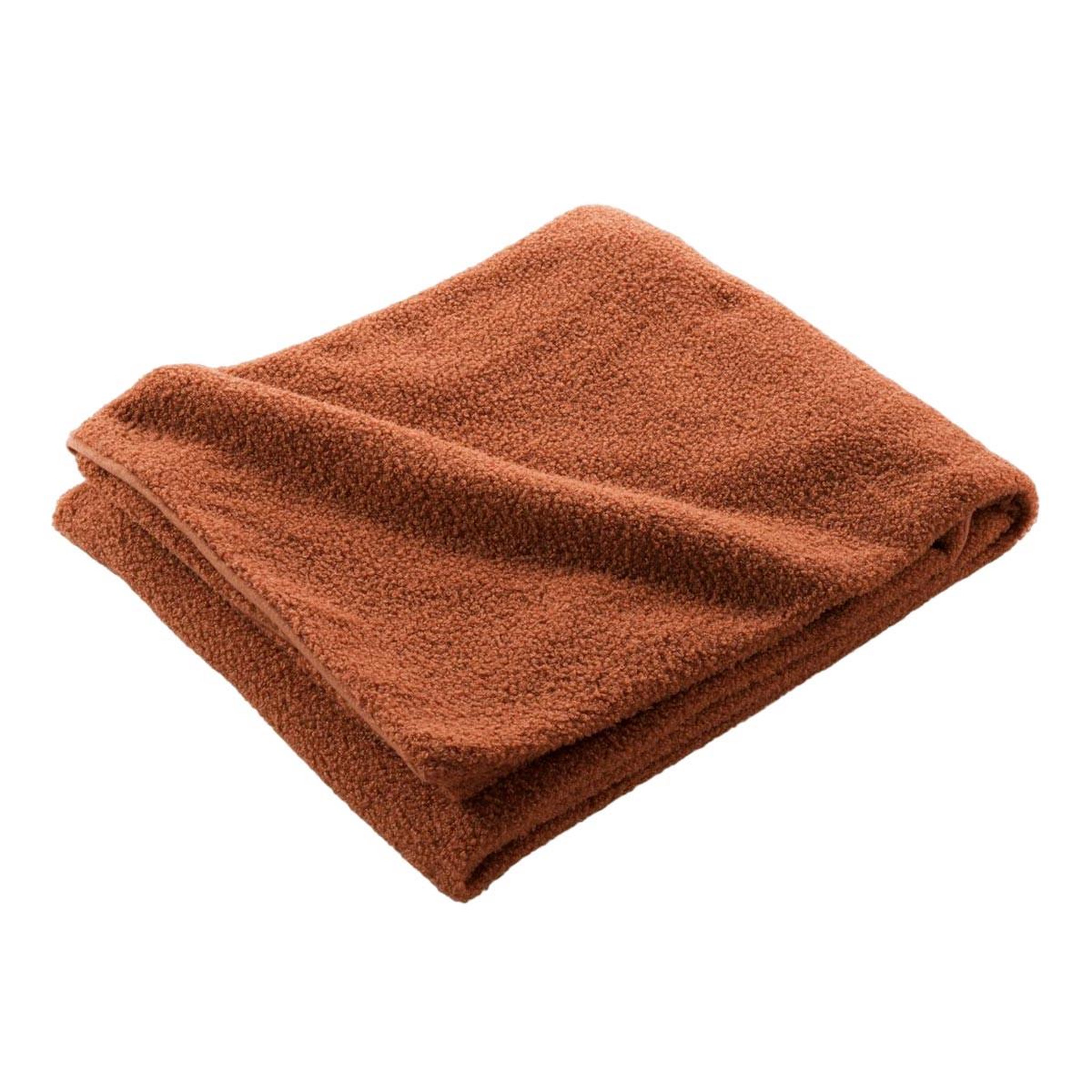 Douceur d'Intérieur Plaid bouclette  wooly  180x220cm terracotta