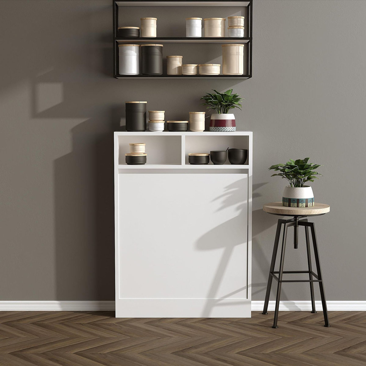 Habitat et Jardin Table de repas pliable en bois  Bracked  - 70 x 15 x 96 cm - Blanc