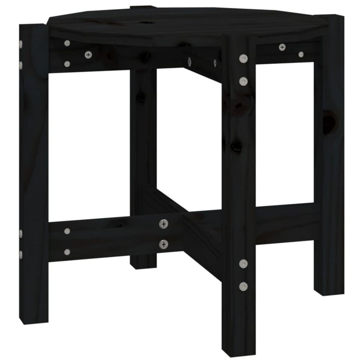 VIDAXL Table basse Noir Ø 52,5x45 cm Bois massif de pin