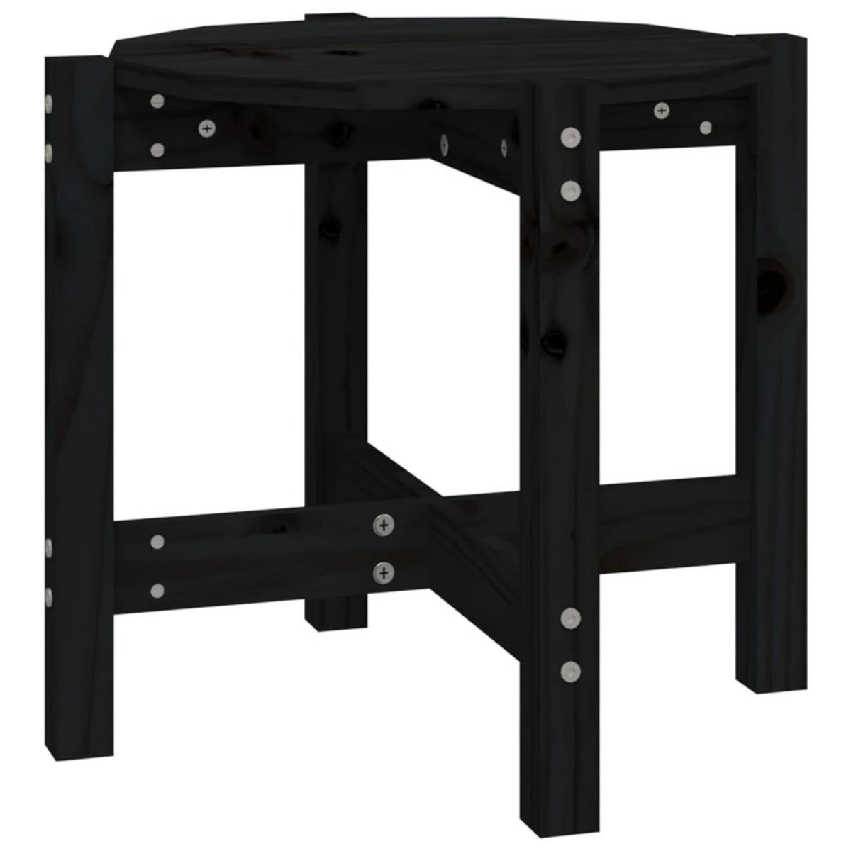 VIDAXL Table basse Noir Ø 52,5x45 cm Bois massif de pin