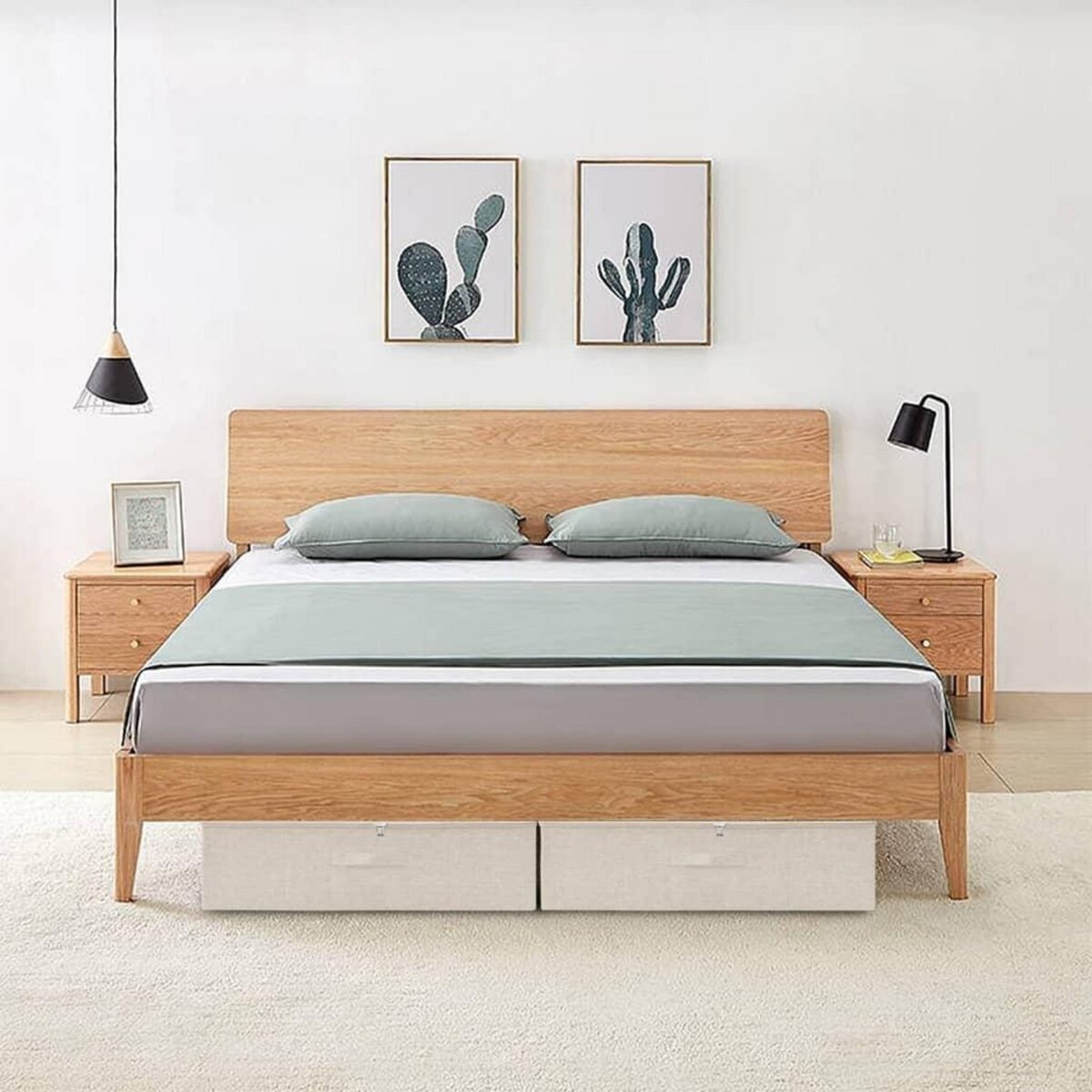 VIDAXL Boîtes de rangement 2 pcs Tissu 70x40x18 cm Creme