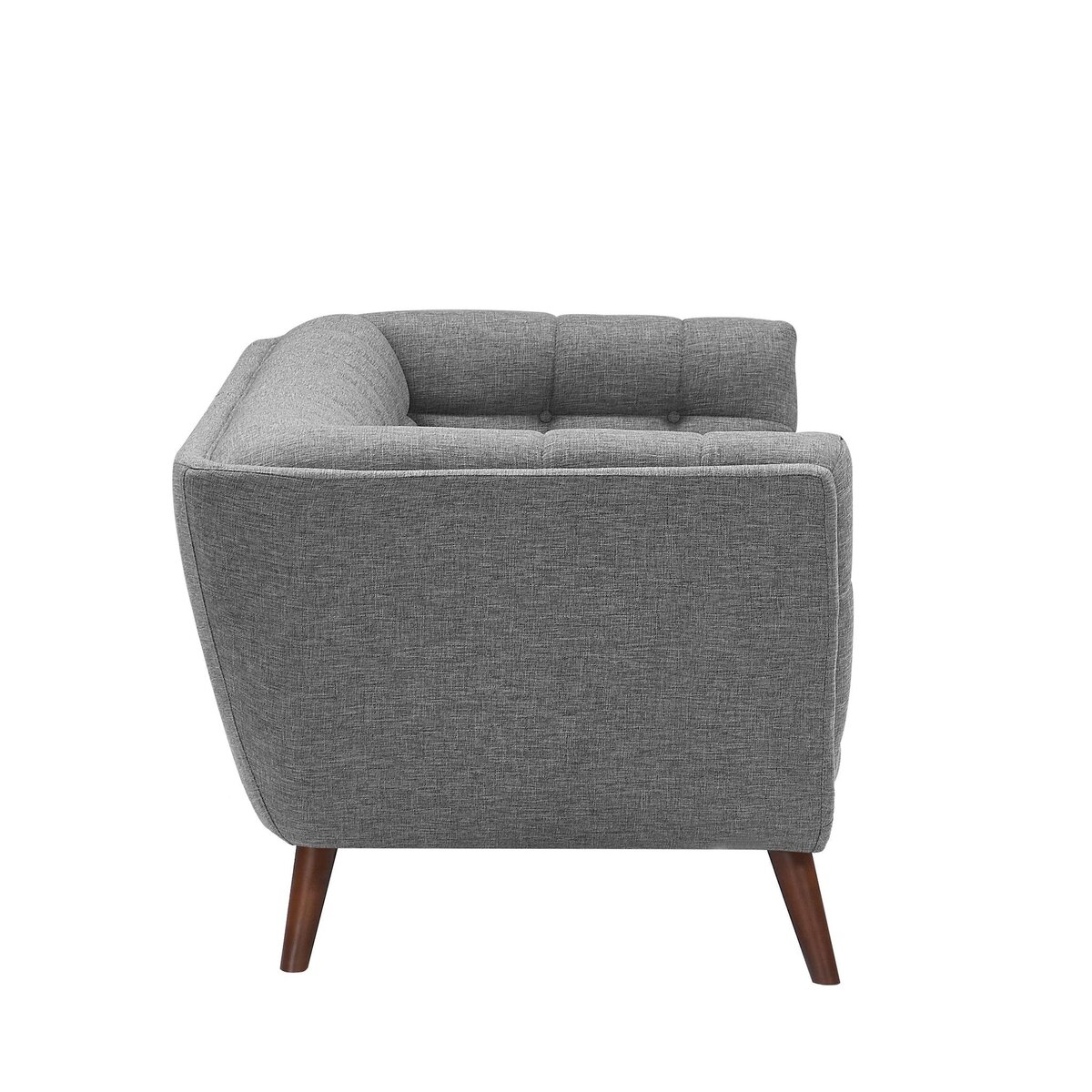 Rendez vous déco Canapé 3 places capitonné en tissu gris - Carmen