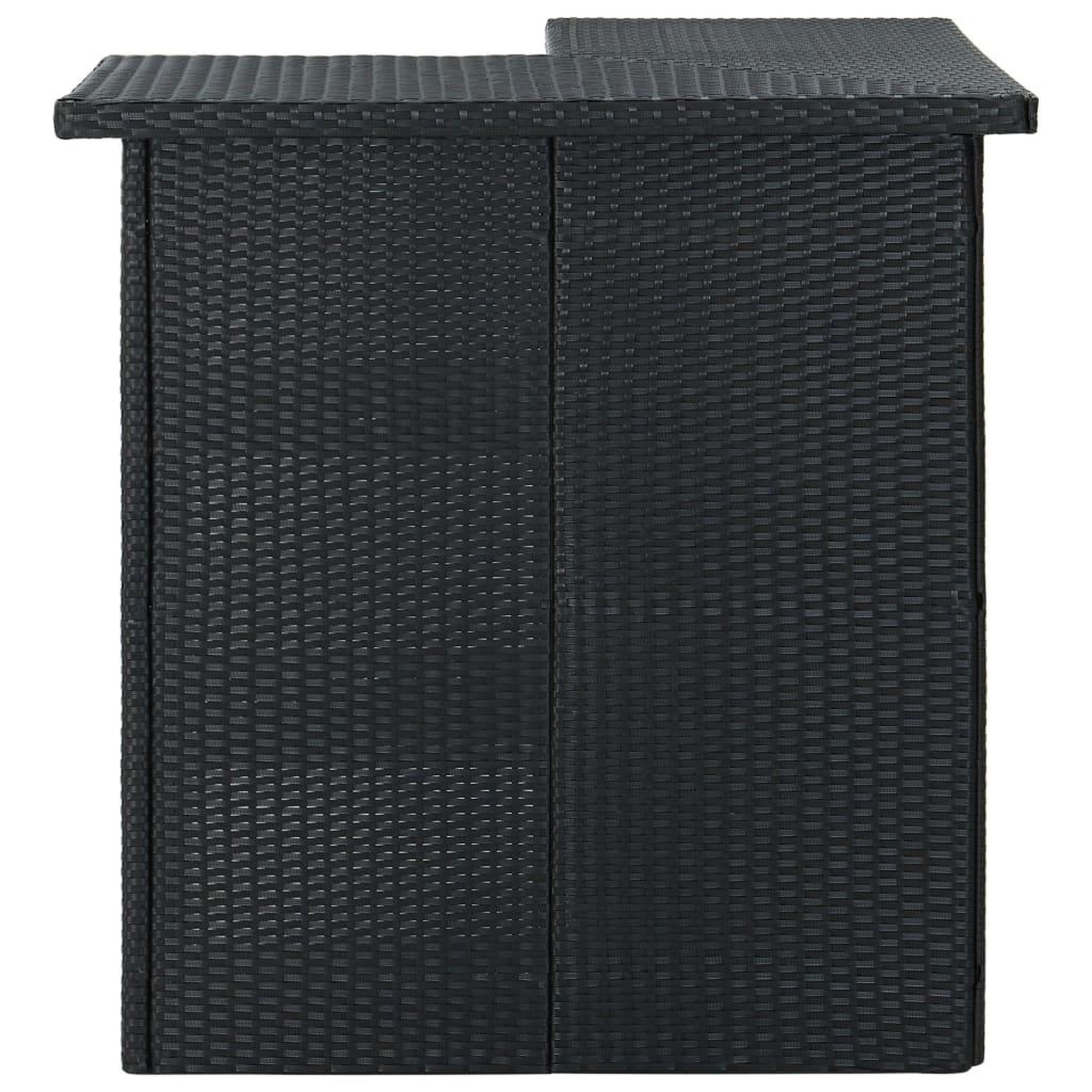 Voir la diapositive 2 : VIDAXL Table d'angle de bar Noir 100x50x105 cm Resine tressee