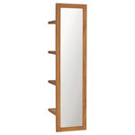 VIDAXL Miroir mural avec etageres 30x30x120 cm Bois de teck massif