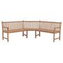 Voir la diapositive 1 : VIDAXL Banc d'angle de jardin 185x185x90 cm bois de teck solide