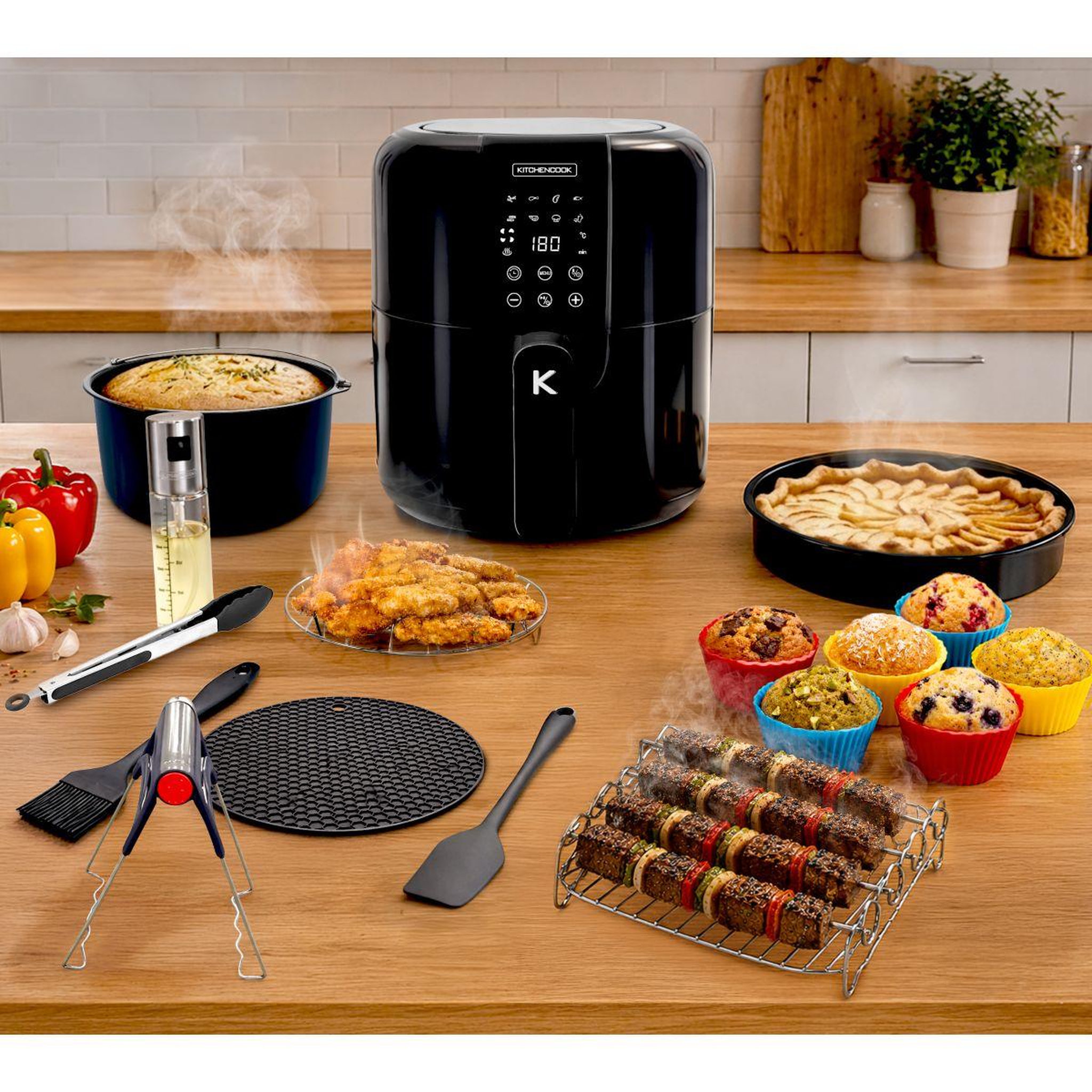 Voir la diapositive 2 : NUFRY Pack de moules et accessoires pour airfryer